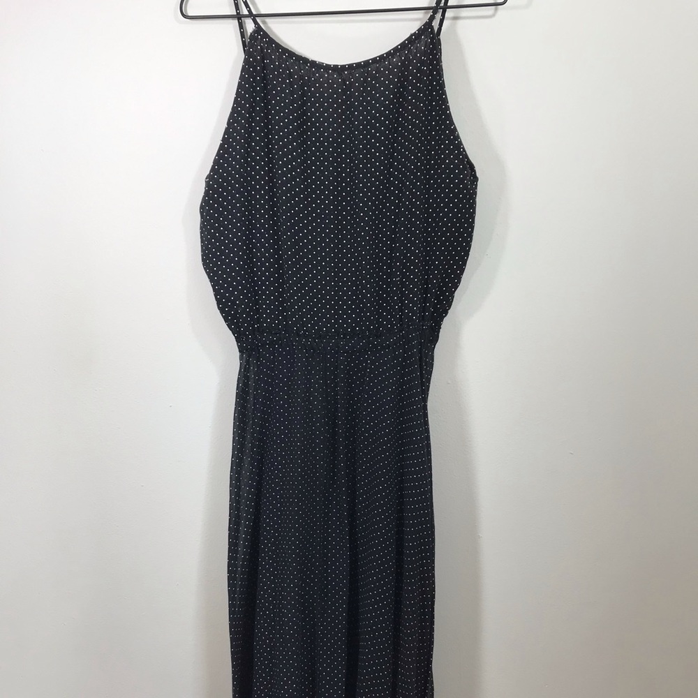 Retro style black & white polka dot sheer dress